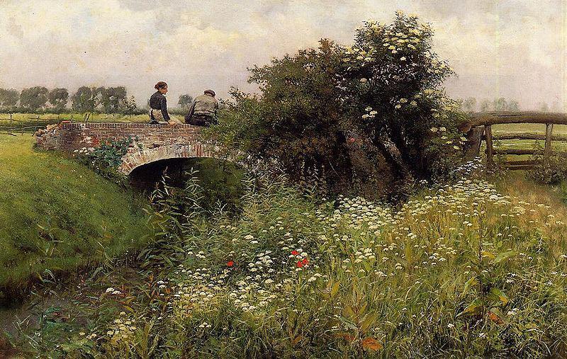 Emile Claus A Meeting on the Bridge